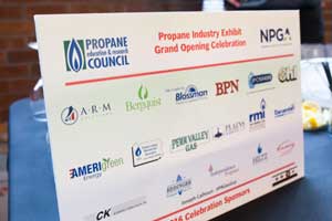Sign showing the sponsors of the grand opening.