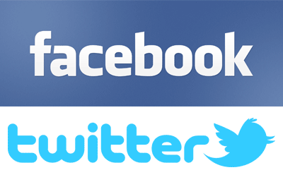 Facebook and Twitter logos