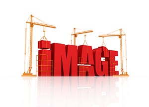 the word image being built