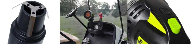 Golf Cart portable heater in use.