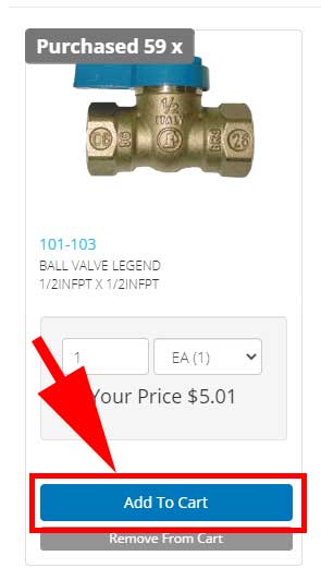 Arrow pointing to the Add to Cart button.