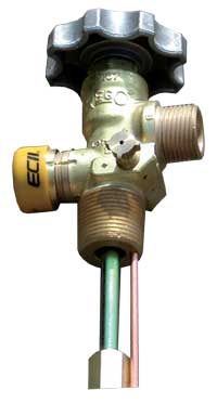heavy duty cylinder valves for vapor withdrawal.