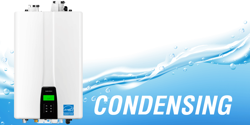 Condensing water heater.