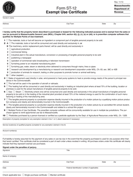 Download the Massachusetts Exempt Use Certificate