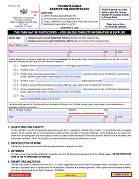 Download the Pennsylvania Sales Tax Form