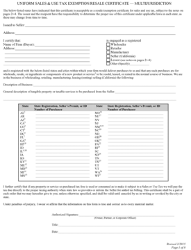 Download the Uniform Sales and Use Multijurisdiction form.