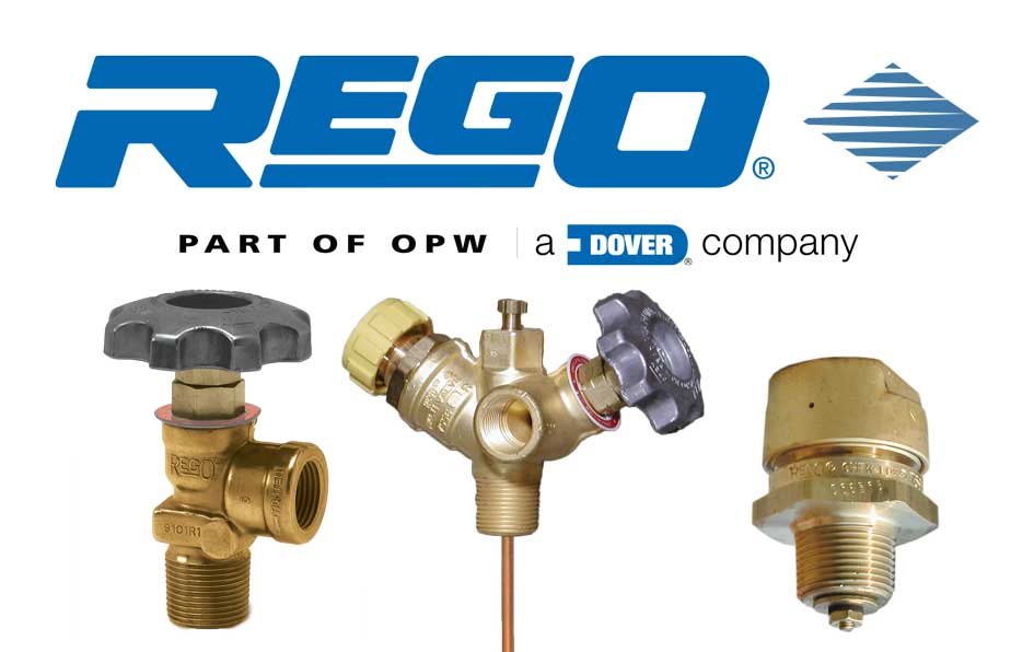 Rego logo and valves.