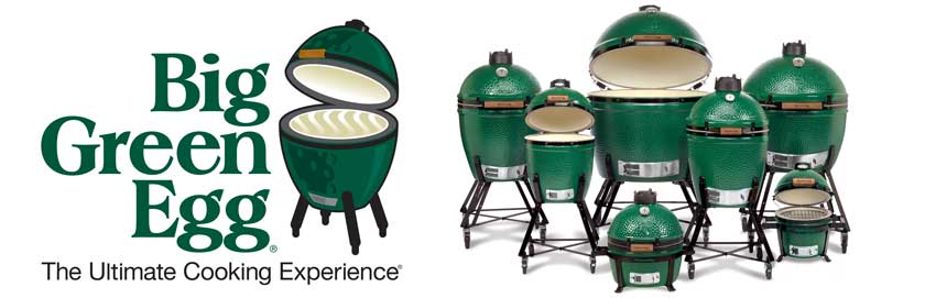 Big Green Egg logo and all sizes of Big Green Egg